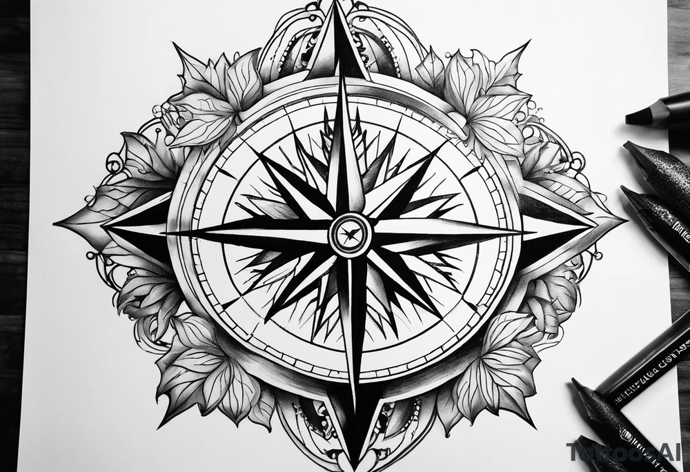 Canada compass rose tattoo idea
