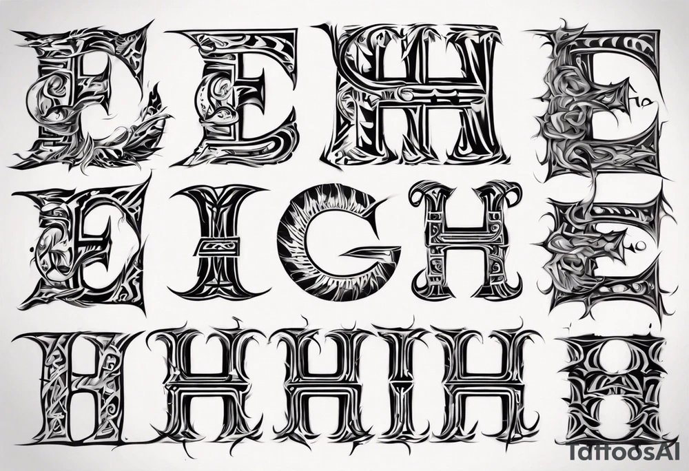 combine the letters E and H tattoo idea