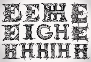 combine the letters E and H tattoo idea