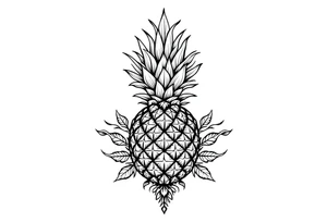 Crown pineapple vagina anus tattoo idea