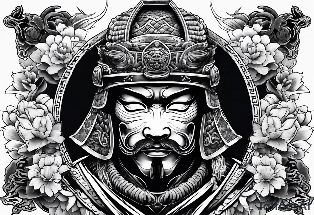 samurai with mask tattoo idea