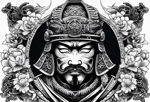 samurai with mask tattoo idea