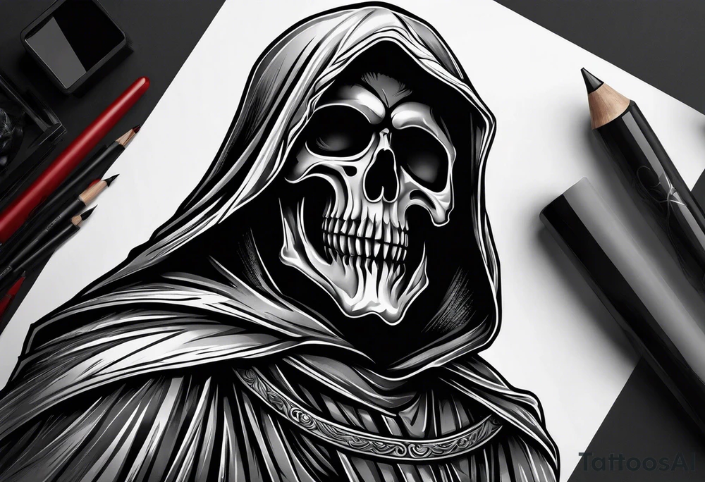 Grim reaper around forearm tattoo idea