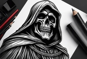 Grim reaper around forearm tattoo idea