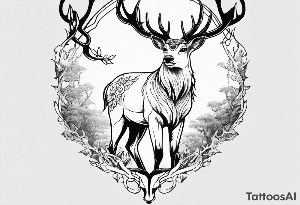 princess mononoke great spirit deer tattoo idea