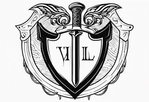 Valhalla shield sword axe tattoo idea