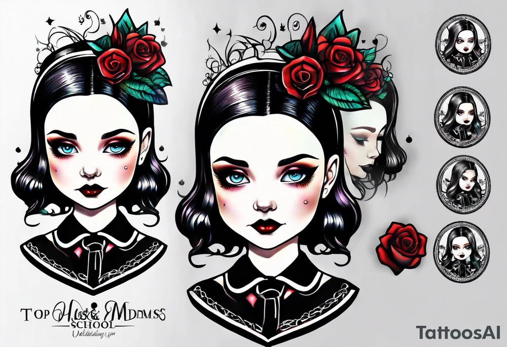 New school Wednesday Adams tattoo idea
