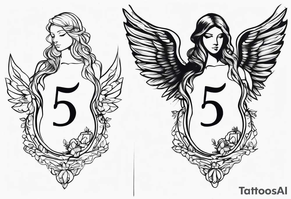 Number 5 as an angel tattoo idea