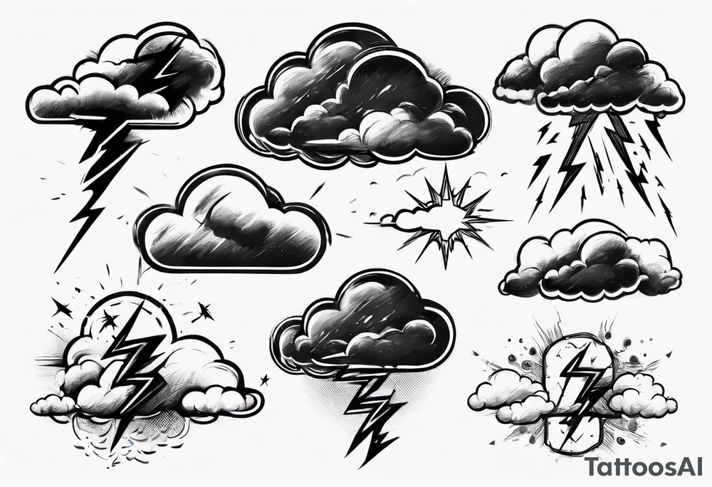 clouds and thunder tattoo idea