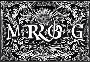 letters: "MRBG" underlined, equally separated
simple, clear, plain, unadorned, no background tattoo idea