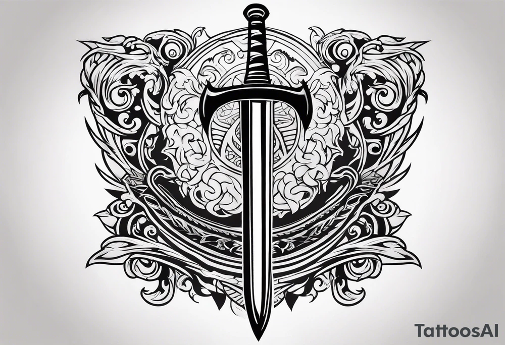 Valhalla sword shield tattoo idea