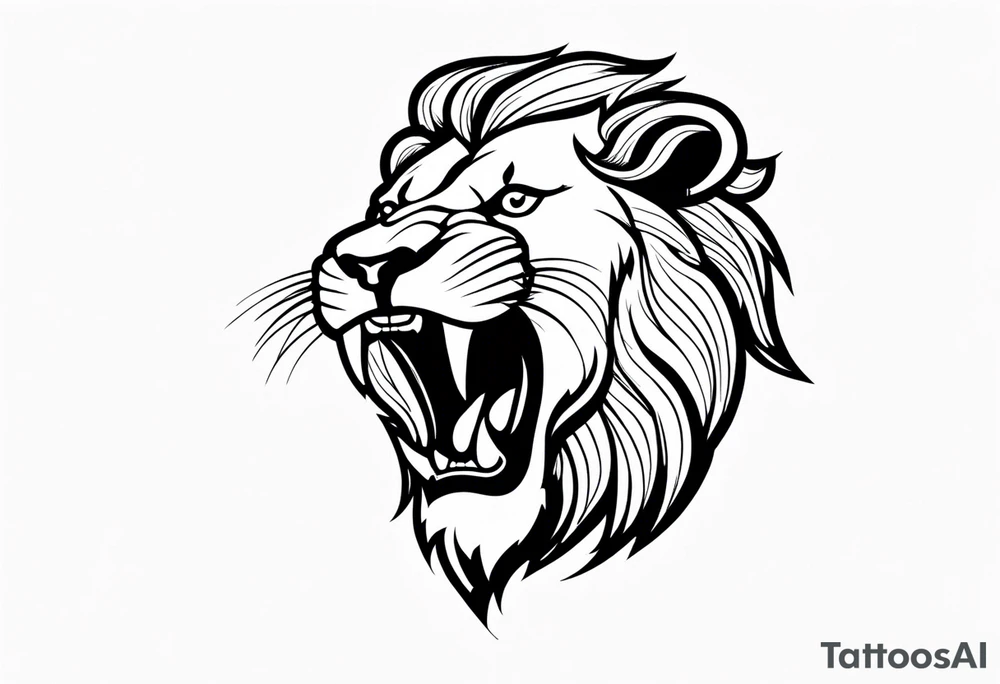 Lion roaring tattoo idea
