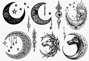 crescent moon masculine tattoo tattoo idea