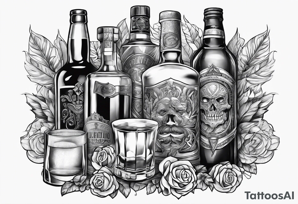 alcoholic tattoo idea