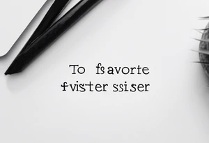 The handwritten words "to my favorite sister" written in a simple way with a delicate, fine line tattoo with a small puzzle piece attached to it tattoo idea