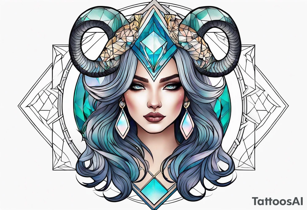 Feminine capricorn tattoo idea