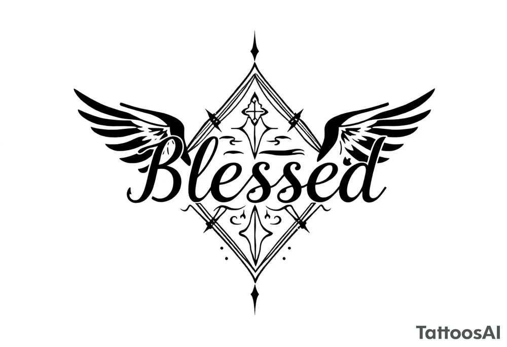 i neeee the word blessed vertically tattoo idea