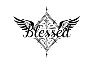 i neeee the word blessed vertically tattoo idea