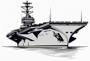 front view aircraft carrier tattoo idea