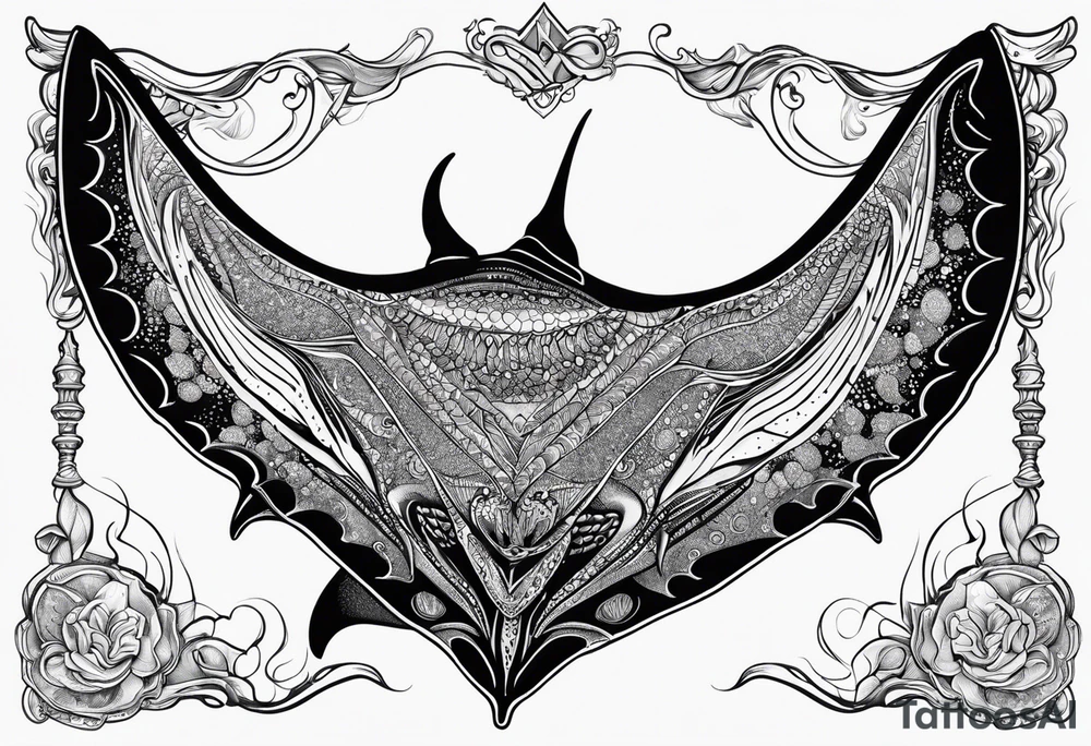 Manta ray swimming tattoo idea