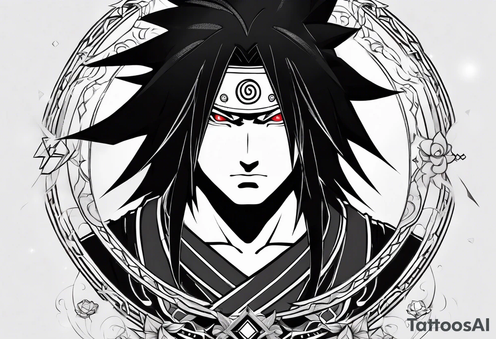 Madara uchiha with the line "wake up to reality tattoo idea