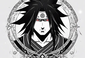 Madara uchiha with the line "wake up to reality tattoo idea