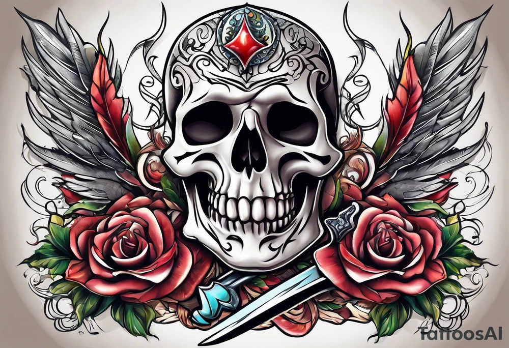Book with dagger tattoo idea