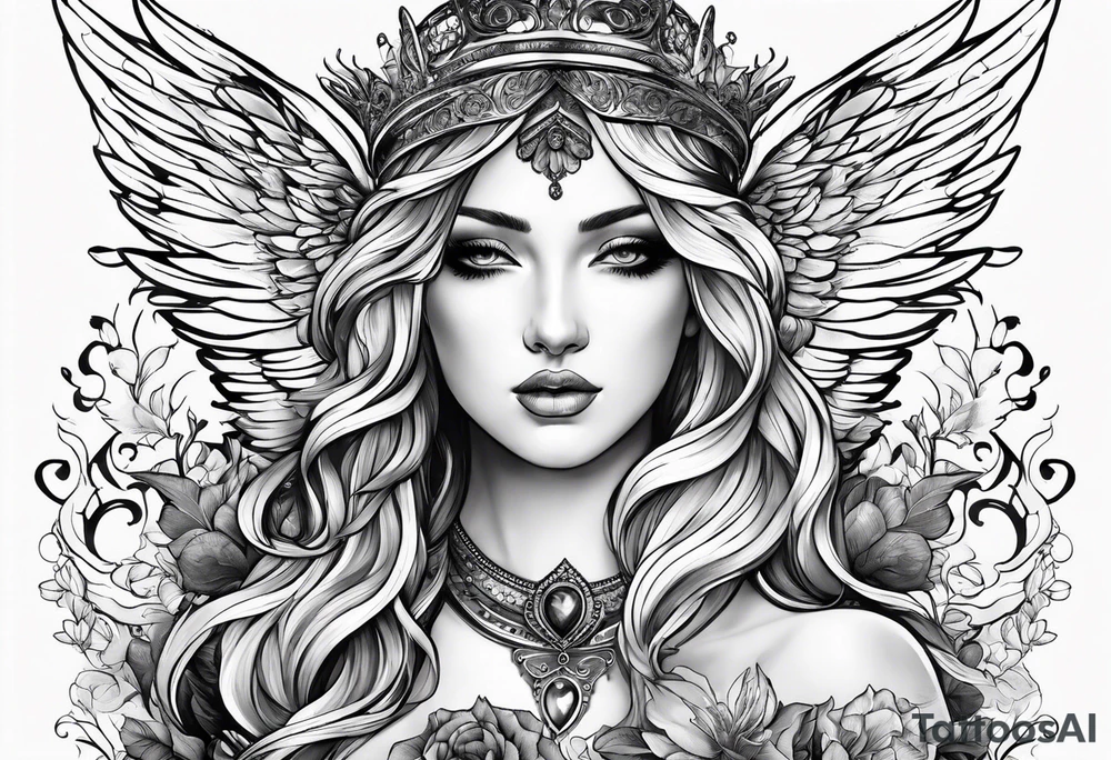 Angels 
Black and white tattoo idea