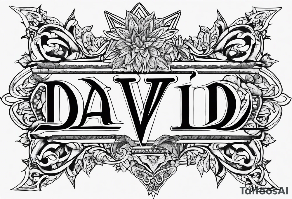 David name in Hebrew tattoo idea
