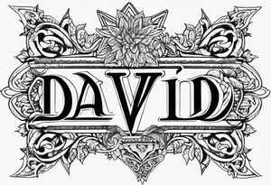 David name in Hebrew tattoo idea
