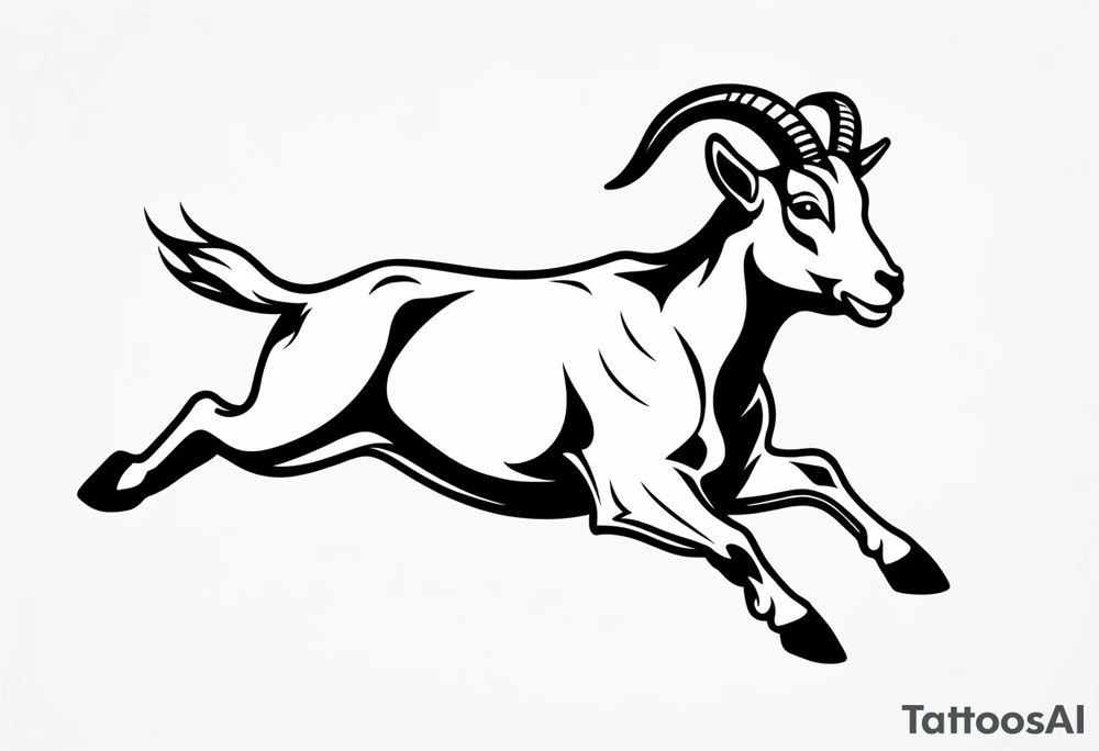 jumping goat tattoo idea