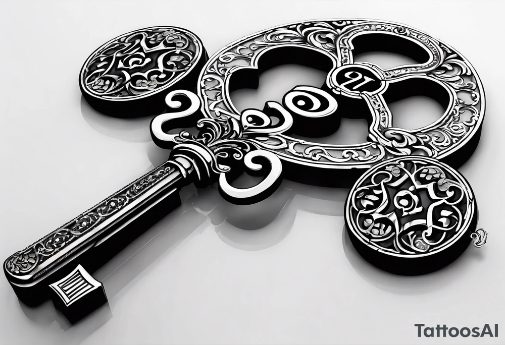 old antique skeleton key with 2016 on it. tattoo idea