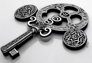old antique skeleton key with 2016 on it. tattoo idea