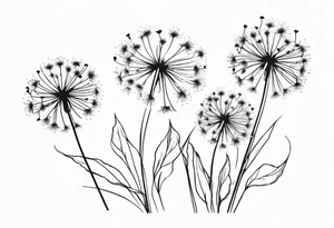 floral tattoo three dandelions tattoo idea