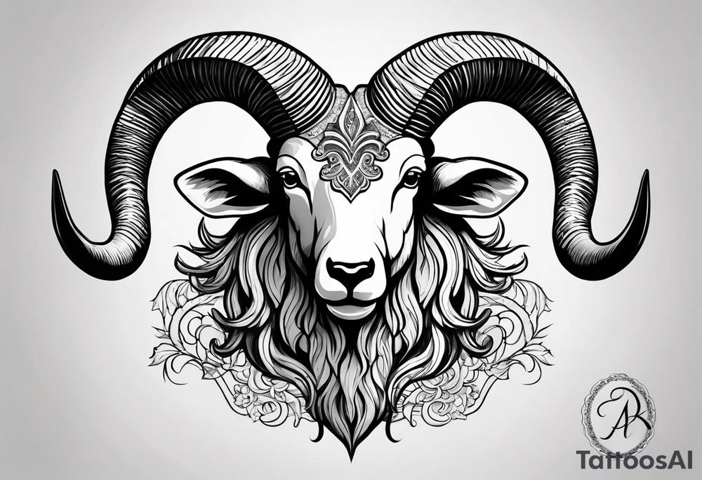 Aries ram horns , 04-02-85 tattoo idea