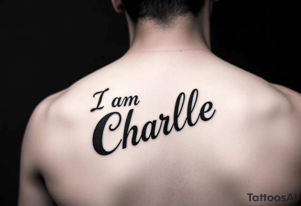 an artistic and reverent version of "I am Charlie" to honor the late great Charlie Kirk. Location is forearm. tattoo idea