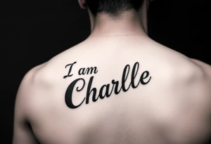 an artistic and reverent version of "I am Charlie" to honor the late great Charlie Kirk. Location is forearm. tattoo idea
