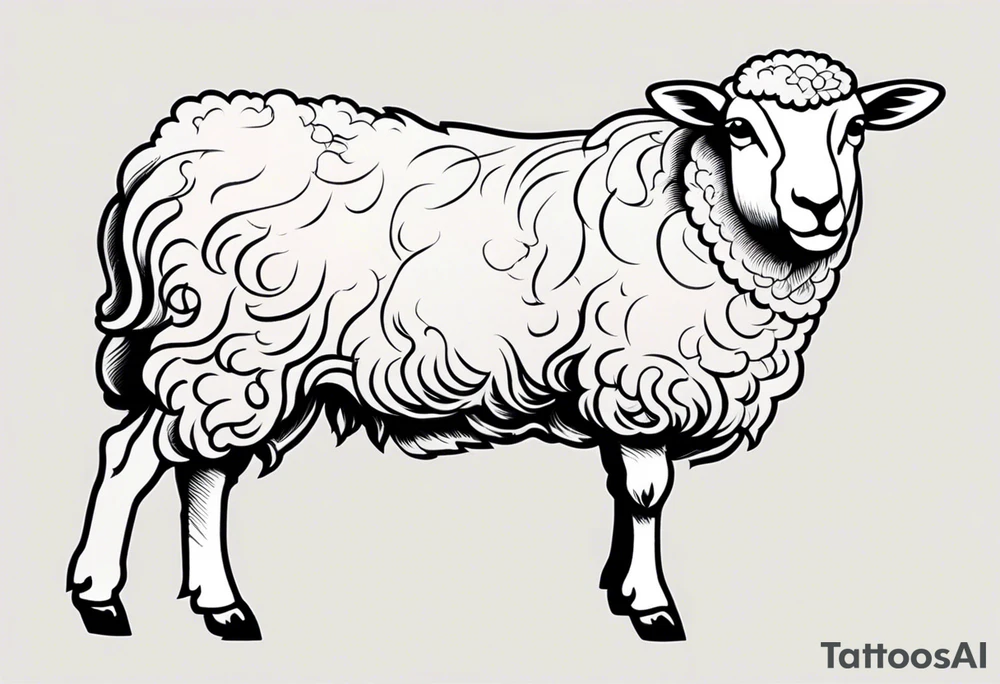 traditional sheep tattoo idea