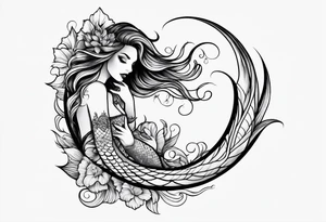 wavy mermaid tail tattoo idea
