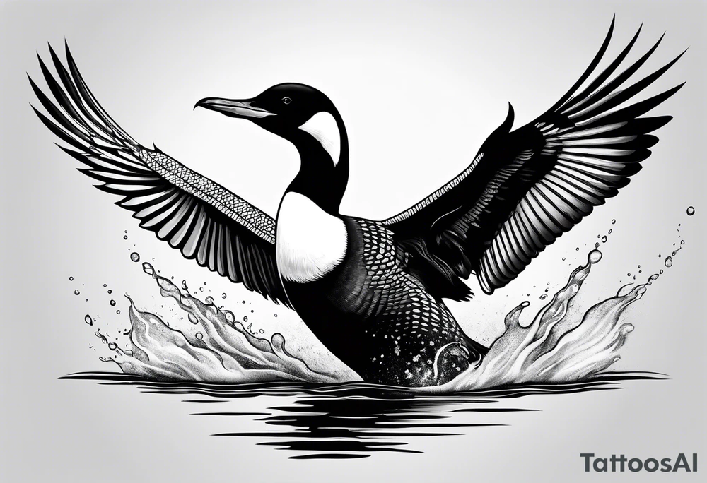 Loon taking off tattoo idea