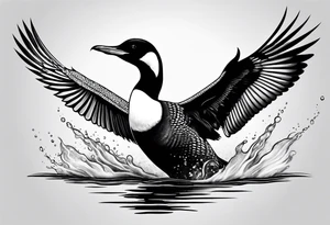 Loon taking off tattoo idea
