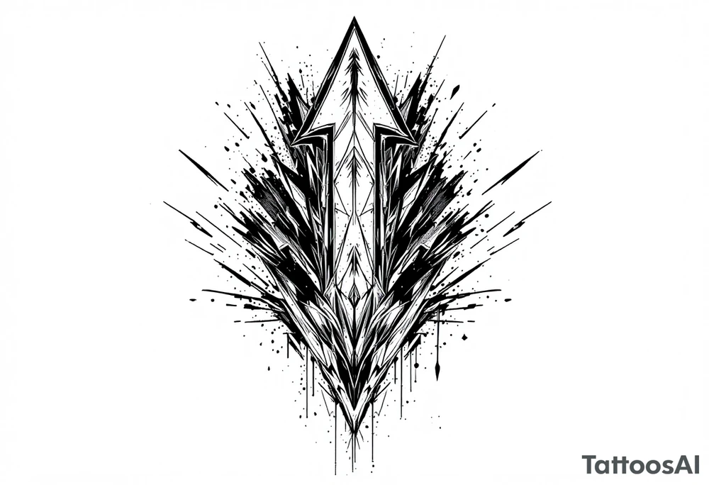 create an arrow that show down tattoo idea