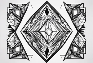 simple Dimond shape split in half tattoo idea
