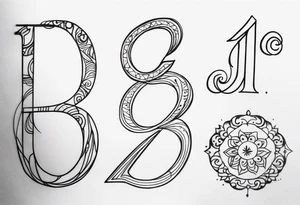 ⅓, ⅔, and 3/3 for siblings, with simple flourishes or design elements around the numbers tattoo idea