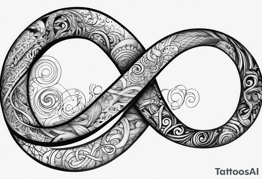 Infinity symbol with writing tattoo idea