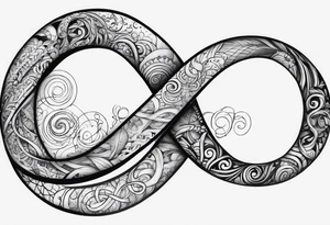 Infinity symbol with writing tattoo idea