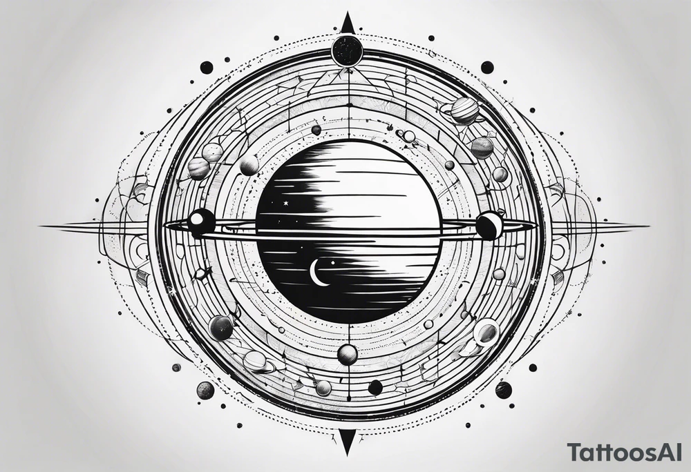 a geometrical representation of the solar system tattoo idea