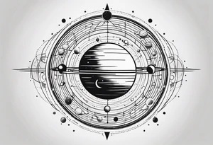 a geometrical representation of the solar system tattoo idea
