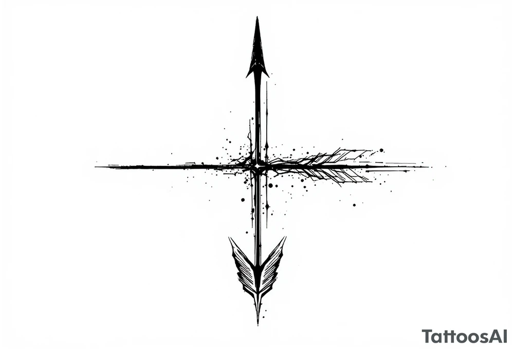 one  arrow  that look down tattoo idea