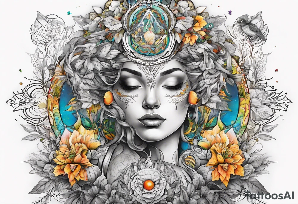 Atlas maçonnique avec branche acacia tattoo idea